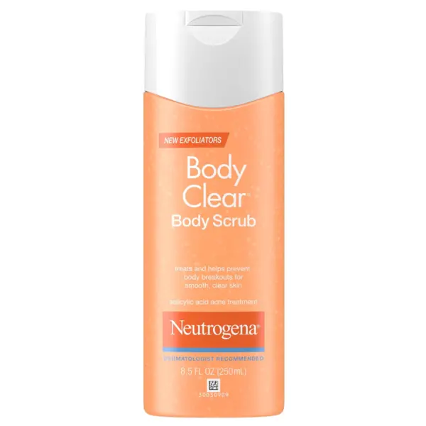 Scrub de Corp, Neutrogena, Body Clear, Acne Body Scrub, cu Acid Salicilic 2%, Exfoliaza Delicat Pielea si Previne Aparitia Acneei, 250ml