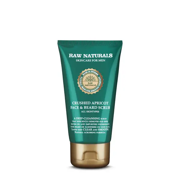 Scrub pentru fata si barba Crushed Apricot, 75 ml, Raw Naturals