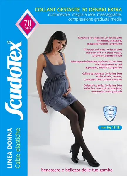 Scudotex 476 Ciorapi compresivi pantaloni pentru gravide, compresie medie 70 DEN, Daino, marimea 3-M