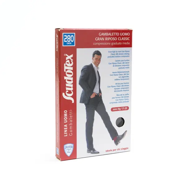 Scudotex S450 Ciorapi barbati, compresie forte 280 DEN, Nero, marimea 5 XL, lungime gamba