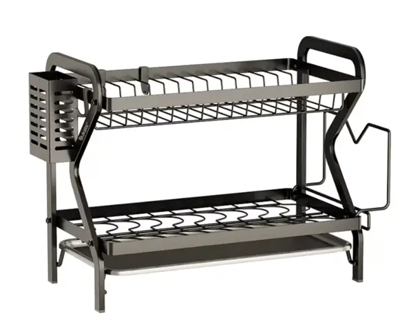 Scurgator de vase cu tava de scurgere suport tacamuri si pahare 53 x 24.5 x 36 cm