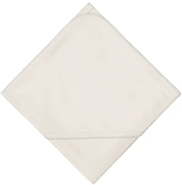 Scutec cu glugă pentru bebeluși Bio Baby - cu margine alb, 80 х 80 cm