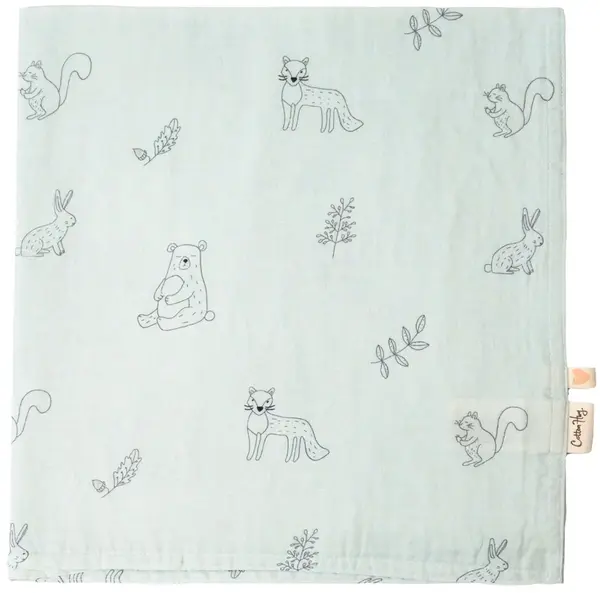 Scutec de bumbac pentru bebeluși Cotton Hug - Animale de pădure, 120 х 120 cm