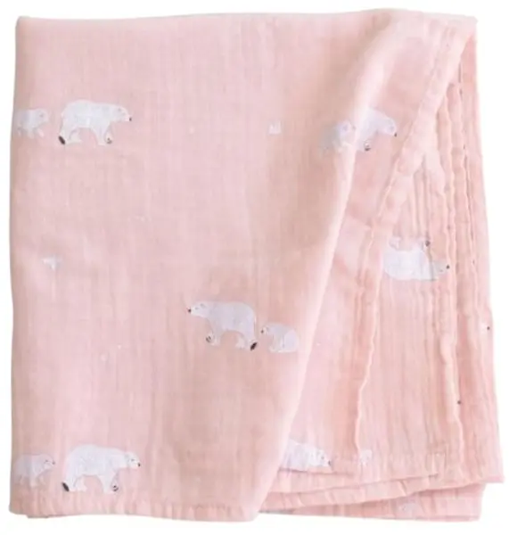 Scutec de muselină Bonjourbebe - 120 x 120 cm, Pink Polaris