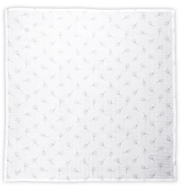 Scutec din bumbac Lorelli - 80 x 80 cm, florală gri