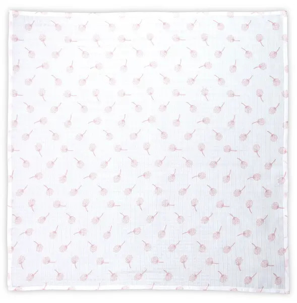 Scutec din bumbac Lorelli - 80 x 80 cm, florală roz