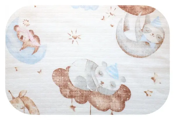 Scutec din muselina pentru copii, Ega Kids, dimensiune 70 x 80 cm, Tetra model Sleeping Animals