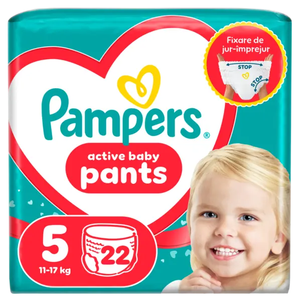 Scutece Active Baby Pants 11-17 kg, Marimea 5, 22 bucati, Pampers