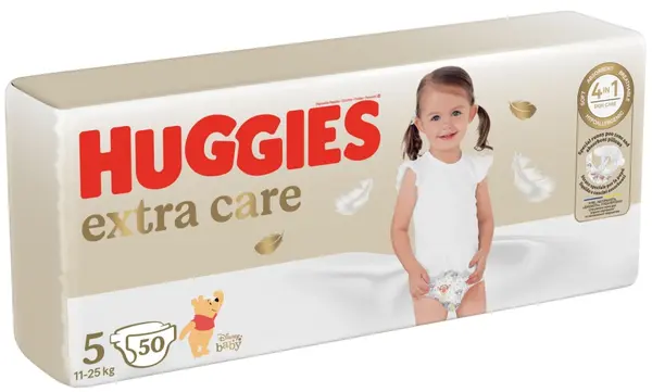 Scutece bebelusi Huggies Extra Care - Mărimea 5, 11-25 kg, 50 buc.