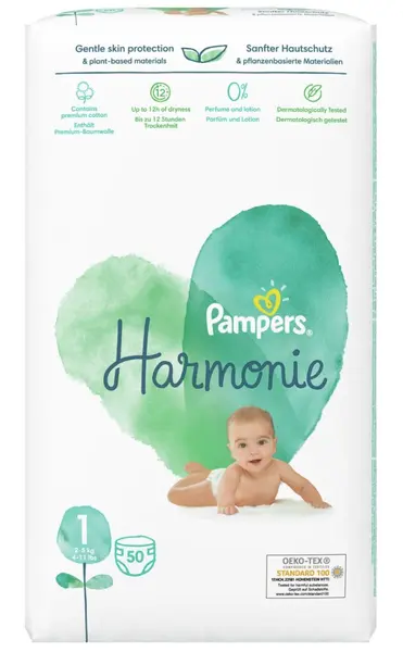 Scutece bebelusi Pampers - Harmonie 1, 50 buc.