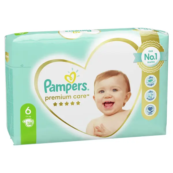 Scutece bebelusi Pampers - Premium Care 6, 38 buc.