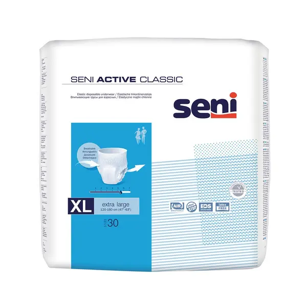 Scutece Chilot elastic Active Classic, Extra Large, 30 bucati, Seni