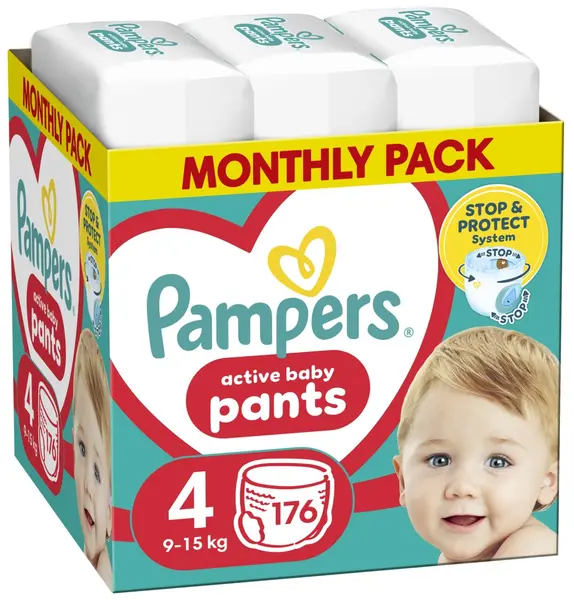 Scutece chilotei Pampers 4, 176 buc.