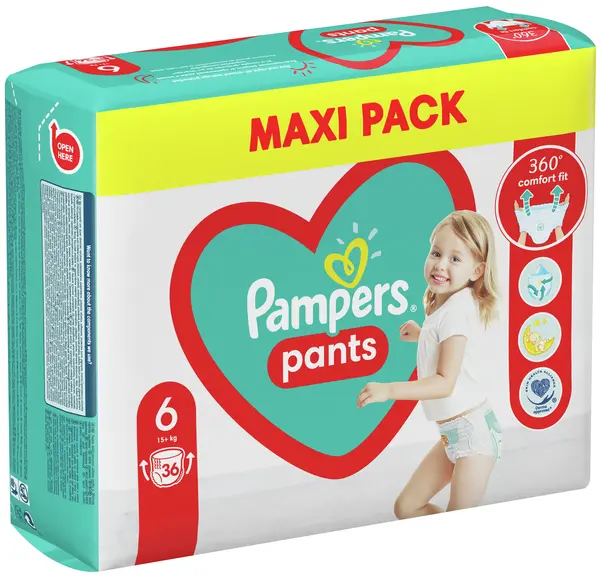 Scutece chilotei Pampers 6, XL, 36 buc.