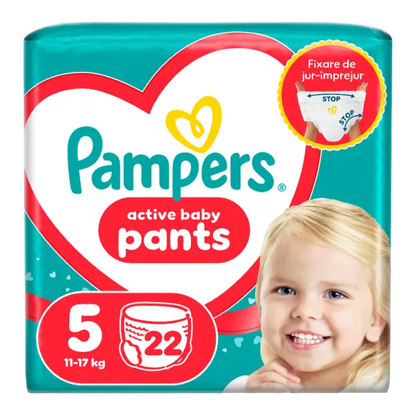 Scutece chilotel Active Baby Pants, marimea 5, 11-17 kg, 22 bucati, Pampers