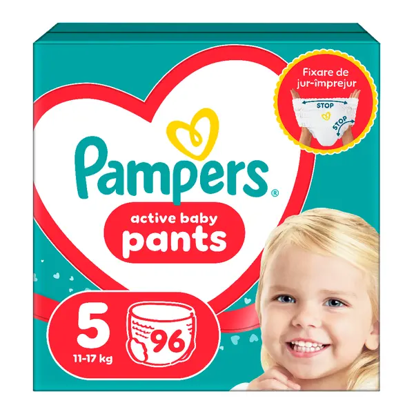 Scutece chilotel Active Baby Pants, marimea 5, 11-17 kg, 96 bucati, Pampers