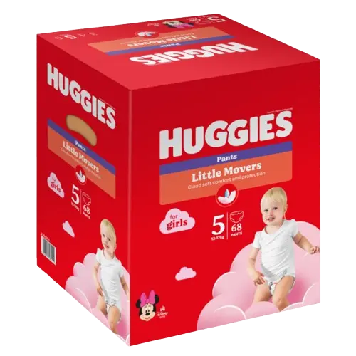 Scutece-chilotel Pants Box Marimea 5 pentru fetite de 12-17kg, 68 bucati, Huggies