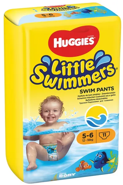 Scutece de înot pentru bebeluși Little Swimmers - Mărimea 5, 12-18 kg, 11 buc.