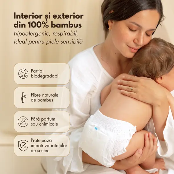 Scutece din bambus Zuluff, marime 5, 13-18 kg, 26 bucati