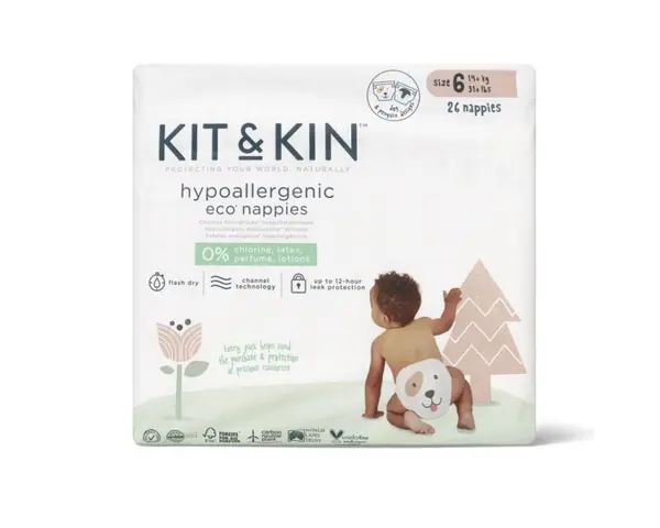 Scutece Hipoalergenice Eco KitKin 96 buc Marimea 6