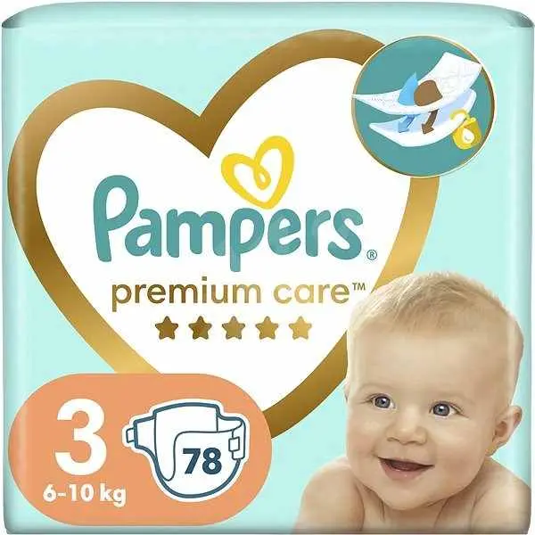 Scutece Pampers Premium Care - Mărimea 3, 6-10 kg, 78 buc