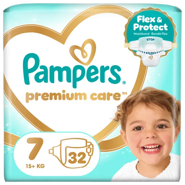 Scutece Pampers Premium Care marimea 7 15kg+, 32 bucati, Pampers
