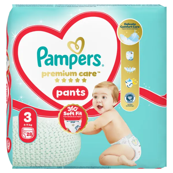 Scutece Pants Premium Care Nr.3 6-11kg, 28 bucati, Pampers