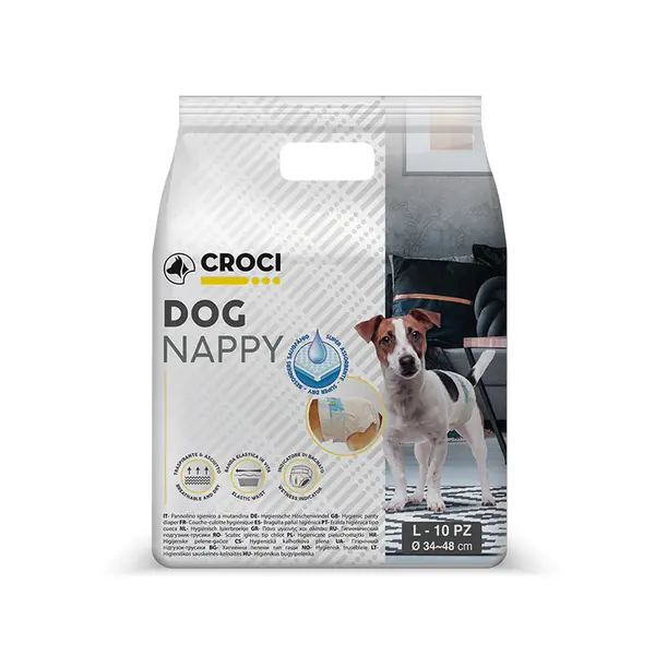 Scutece pentru caini Croci Dog Nappy L, 6-10 kg, 35-45 cm, 10 bucati