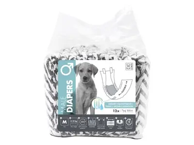 Scutece pentru caini, mascul, M-PETS, marime S