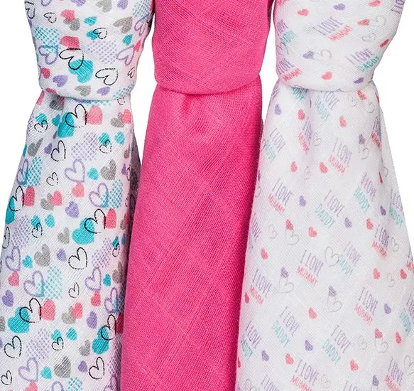 Scutece textile pentru bebelusi 3 buc BabyOno 02 Roz
