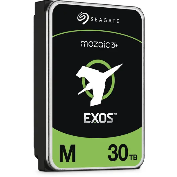Seagate Hard Disk Seagate Exos M, 30 TB, 3.5, interfata SATA 6 Gb/s, 7.200 rpm, 512 MB, Design sigilat cu heliu, SuperParity, protectie organica a suprafetei, tehnologie PowerChoice, PowerBalance, Performanta