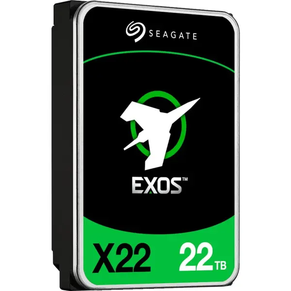 Seagate Hard Disk Seagate Exos X22, 22 TB, 3.5, interfata SATA 6 Gb/s, 7.200 rpm, 512 MB, Design sigilat cu heliu, SuperParity, continut scazut de halogeni, PowerChoice Idle, PowerBalance, protectie organica a suprafetei