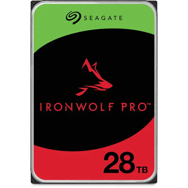 Seagate Hard Disk Seagate IronWolf Pro, 28 TB, 3.5 interfata SATA 6 Gb/s, 7.200 rpm, 512 MB, Design sigilat cu heliu, SuperParity, protectie organica a suprafetei, tehnologie PowerChoice, PowerBalance/Performanta