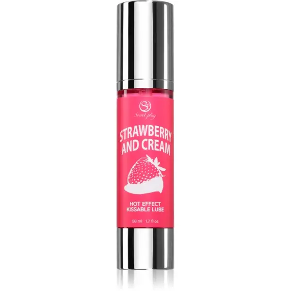 Secret play Hot Effect Strawberry with Cream gel lubrifiant cu aromă Strawberry with Cream 50 ml