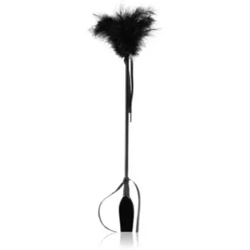 Secret play Riding Crop Black bici din piele ecvestru cu accesoriu de pene