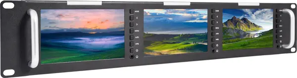 Seetec T51-H Monitor Broadcast Triplu, Format Rack 2RU, 3x Ecrane LCD 5 Inch, Intrari HDMI si CVBS, Tally Light 3 Culori