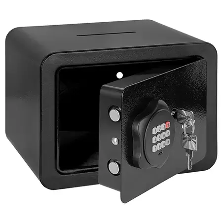 Seif electronic Rebel RB-7001, 2 chei de urgenta, otel, 23 x 17 x 17 cm, Negru