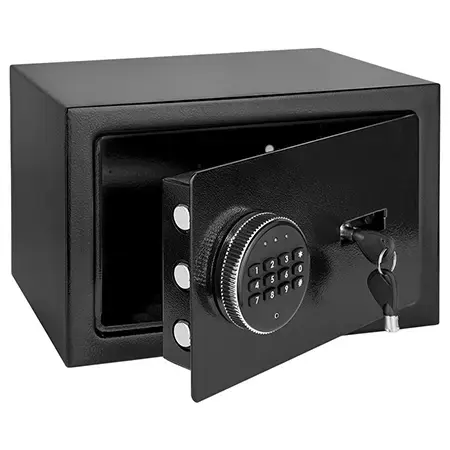 Seif electronic Rebel RB-7002, 2 chei de urgenta, otel, 31 x 20 x 20 cm, Negru