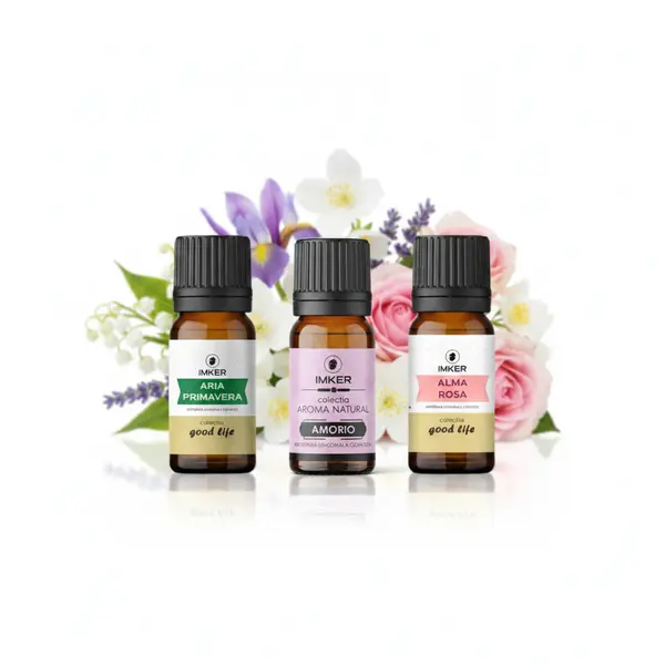 Selecție parfumuri auto IMKER pentru vacanță - set 3 rezerve de 10ml pe stilul tău, pentru difuzorul XS Floral