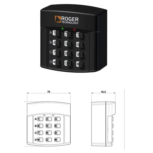 Selector digital cu 4 canale Roger H85/TDR/E IP54, cod fix, rolling code