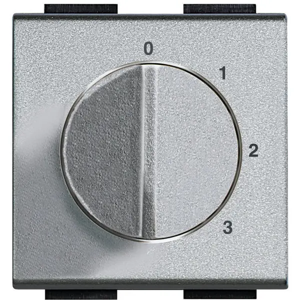 Selector rotativ 4 pozitii Bticino Living Light NT4016, argintiu