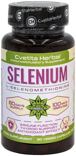 Selenium, 100 mcg, 80 capsule, Cvetita Herbal