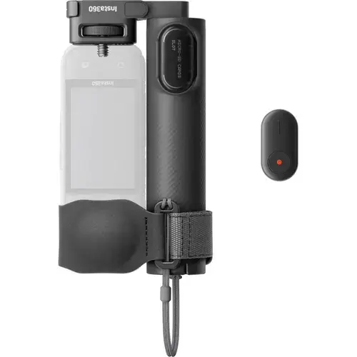 Selfie stick pliabil Insta360 2-in-1, Telecomanda, 1/4inch, pentru Insta360 X5 / X4 / X3 (Negru)