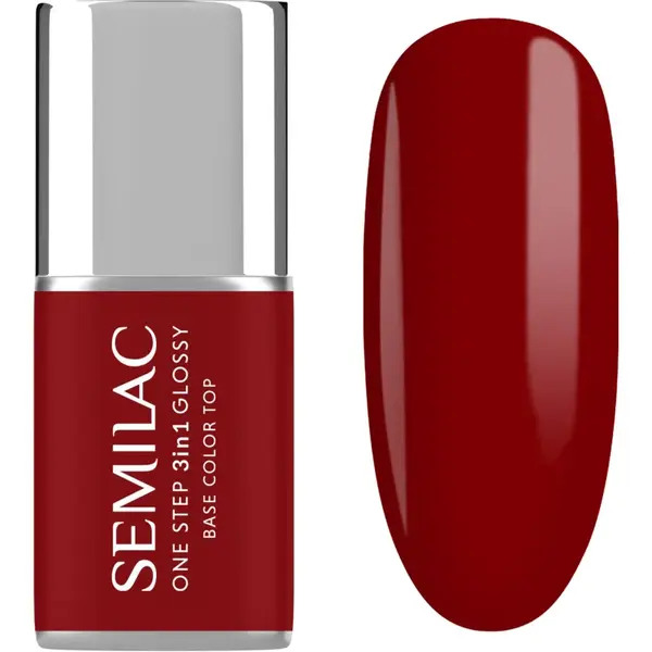 Semilac One Step 3in1 Glossy lac de unghii sub forma de gel culoare 575 Dark Red 7 ml