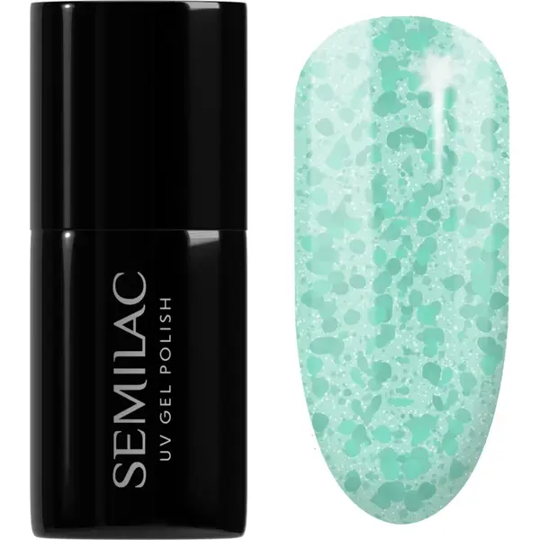Semilac UV Hybrid Crushed_ICE unghii cu gel folosind UV / lampă cu LED culoare 495 Mint Glacier 7 ml