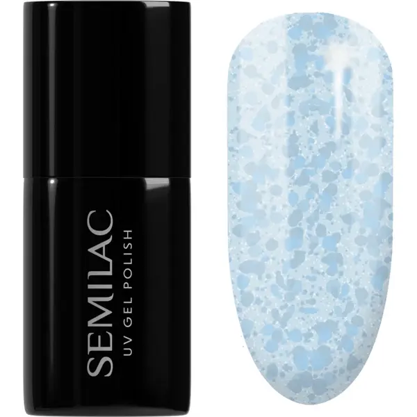 Semilac UV Hybrid Crushed_ICE unghii cu gel folosind UV / lampă cu LED culoare 493 Bubble Gum 7 ml