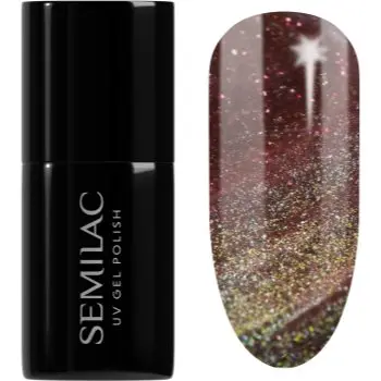 Semilac UV Hybrid Galaxy Flash unghii cu gel folosind UV / lampă cu LED