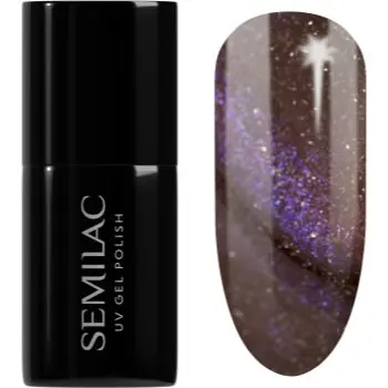 Semilac UV Hybrid Galaxy Flash unghii cu gel folosind UV / lampă cu LED