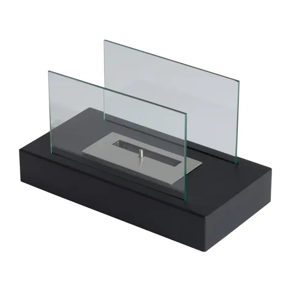 Șemineu Bioetanol din Inox cu 1 rezervor de 0.4 L, durata 2 ore, 35x18x21cm Negru HOMCOM | Aosom RO
