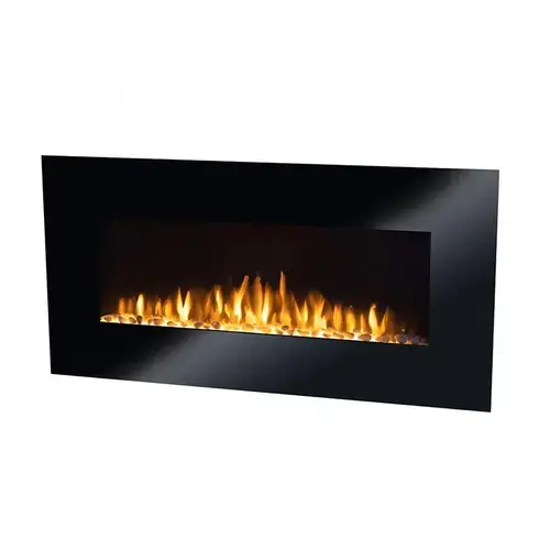 Semineu electric Home FKK3000, 2000W, efect flacara, termostat, Wi-Fi (Negru)